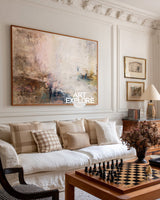 Textured Minimalist Wabi-sabi Canvas, Large Scale Warm Oil Art for SOHO ArtExplore