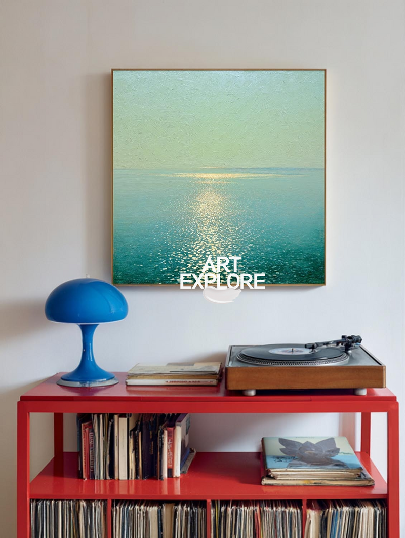 Textured Ocean Horizon Canvas for Calm Interior Vibes | ArtExplore