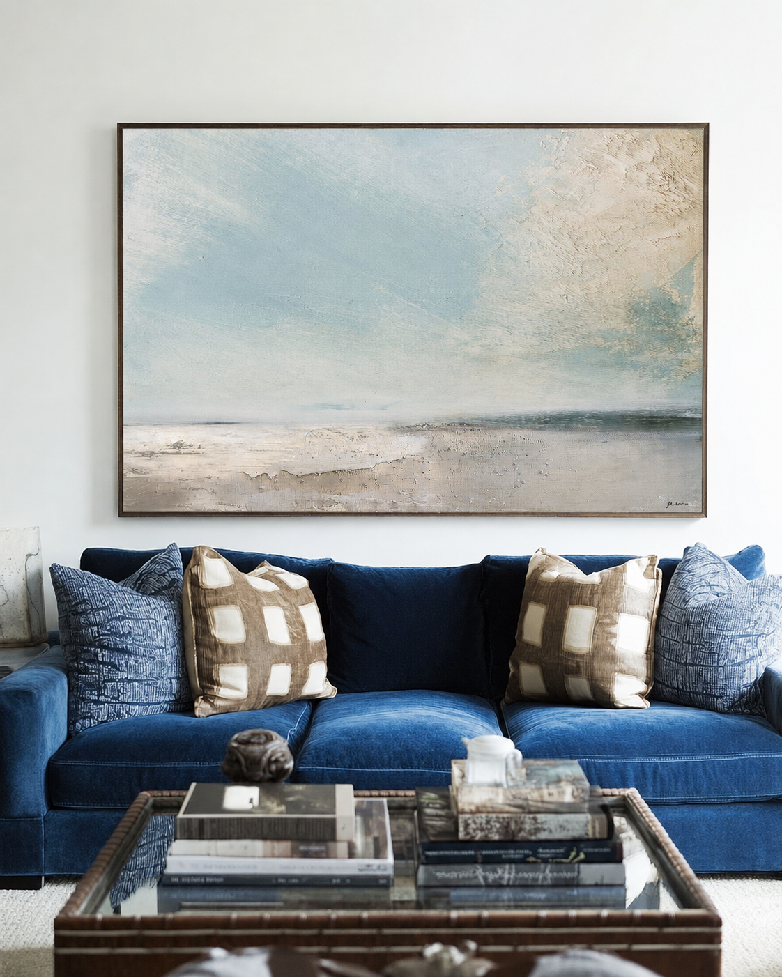 Thick Texture Beach Art Painting Beach Paintings On Canvas Modern Horizontal Beach Canvas Wall Art