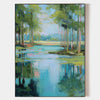 Tranquil Green Nature Painting – Handmade Large Oil on Canvas for Interior Decor | ArtExplore