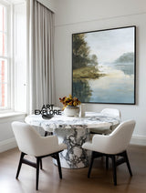 Tranquil Lake & Trees Artwork | Large Handmade Wall Art | ArtExplore Canvas