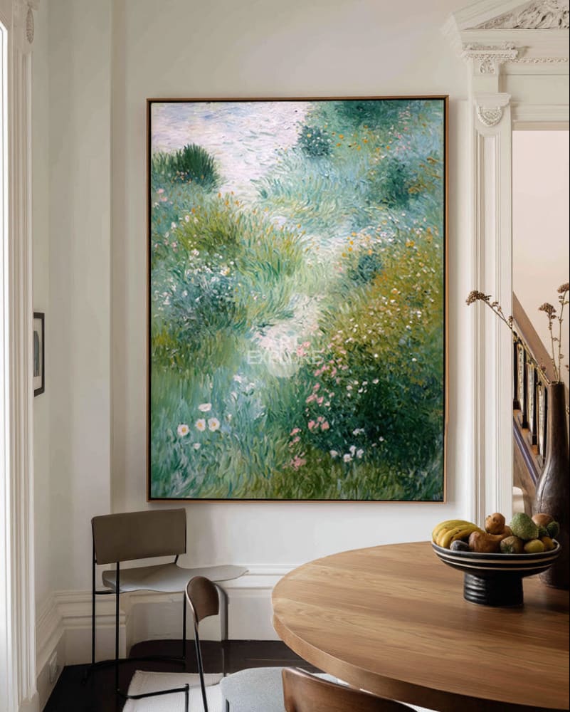 Vertical Garden Landscape Oil Painting | Handmade Green Wall Art ...