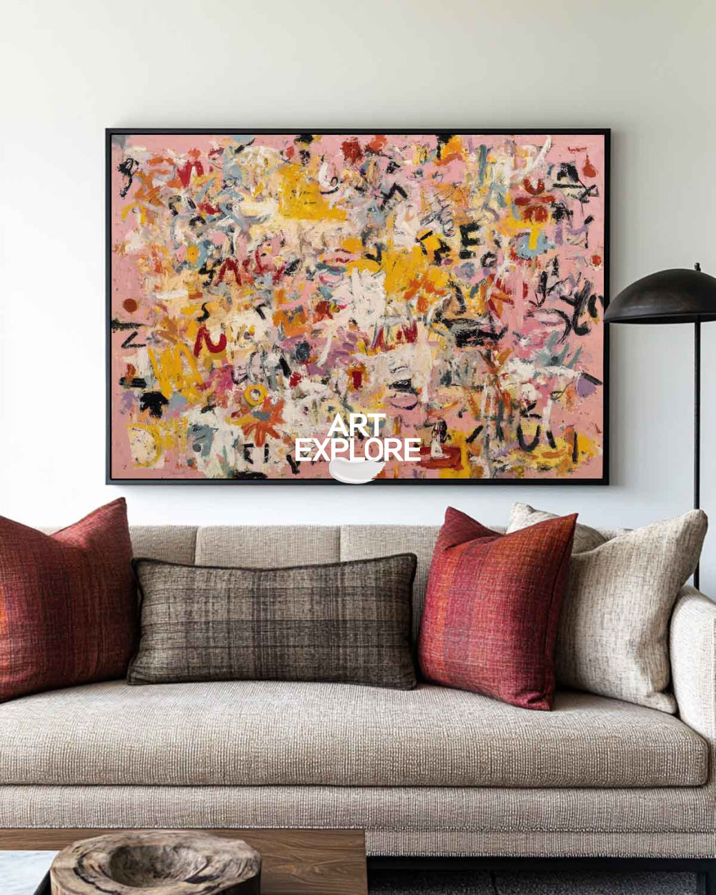 Urban Meadow | Extra Large Hand-Painted Typographic Canvas Art