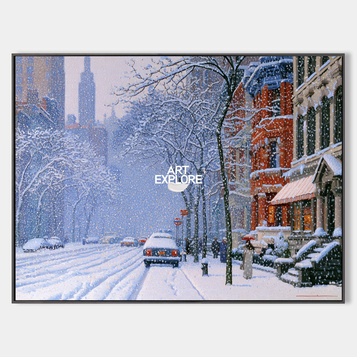 Urban Winter Landscape Wall Art For Modern Living Room And Office Decor