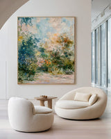 Vertical Garden Impressionist Painting | Textured Floral Canvas | ArtExplore