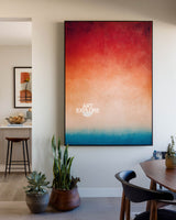 Vertical Neon Abstract Wall Art, Handmade Textured Canvas – ArtExplore