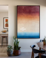 Vertical Neon Abstract Wall Art, Handmade Textured Oil Canvas – ArtExplore