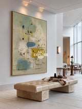 Vertical Sage Green Wabi-Sabi Canvas Art Handmade Textured Oil Painting | ArtExplore