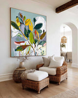 Vibrant 3D Floral Pop Leaf Painting - Custom Large Original Art