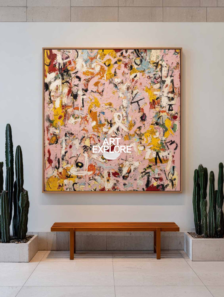 Vibrant Abstract Expressionist Wall Art - Heavy Impasto Graffiti