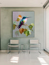 Vibrant Blue Hummingbird Oil Painting | Realistic Handmade Canvas Art | ArtExplore