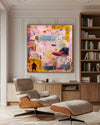 Vibrant Graffiti Wall Art – Large Modern Texture Painting on Canvas | ArtExplore