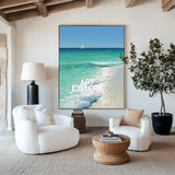 Vibrant Turquoise Horizon Painting Large Vertical Beach Wall Decor