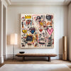 Vibrant Urban Graffiti Painting – Square Modern Abstract Art for Large Space Wall Decor | ArtExplore