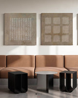 Wabi-Sabi Diptych Plaster Painting Set of 2 Brown abstract art 2 piece minimalist painting