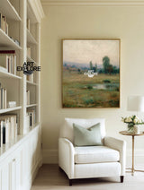 Wabi-Sabi Forest Landscape Painting – Vertical Modern Canvas | ArtExplore