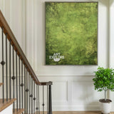 Wabi-Sabi Minimalist Green Texture Art, Organic Modern Canvas Painting | ArtExplore