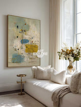 Wabi-Sabi Sage Green Abstract Wall Art Large Handmade Textured Canvas | ArtExplore