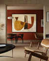 Wabi-sabi Brown Abstract Painting Minimalist Textured Art Large Horizontal Canvas Paintings For Sale