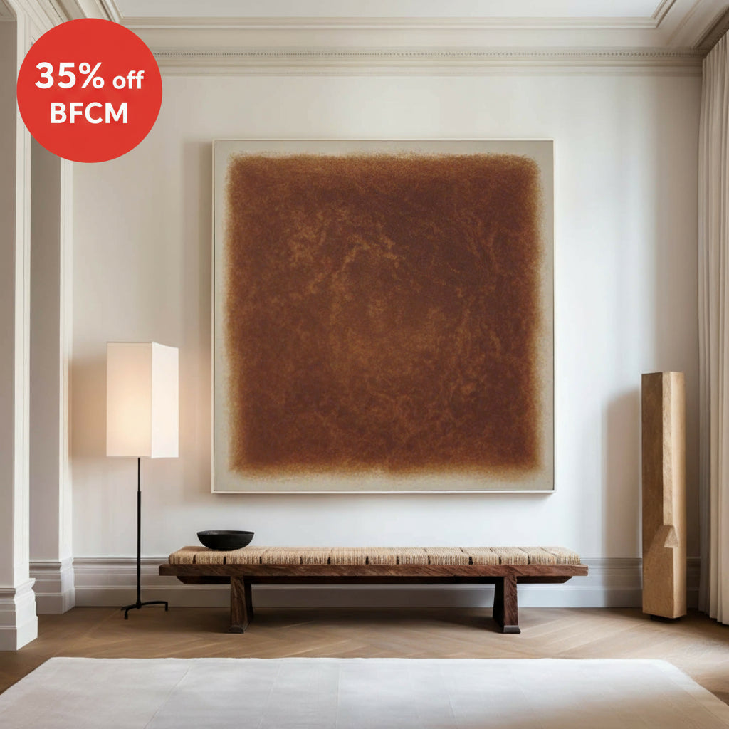 Wabi-sabi Brown Wall Art Large Pure Brown Textured Wall Art Brown Minimalist Art Livingroom Painting