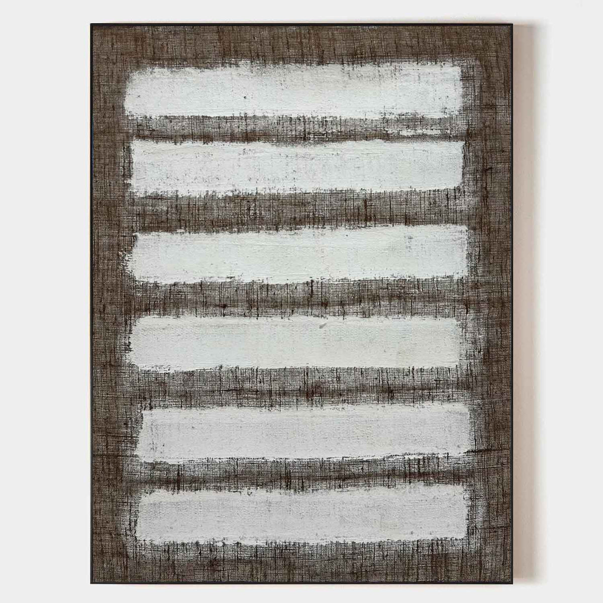 Wabi-sabi Brown White Canvas Art Large Minimalist Painting Brown White Textured Acrylic Painting