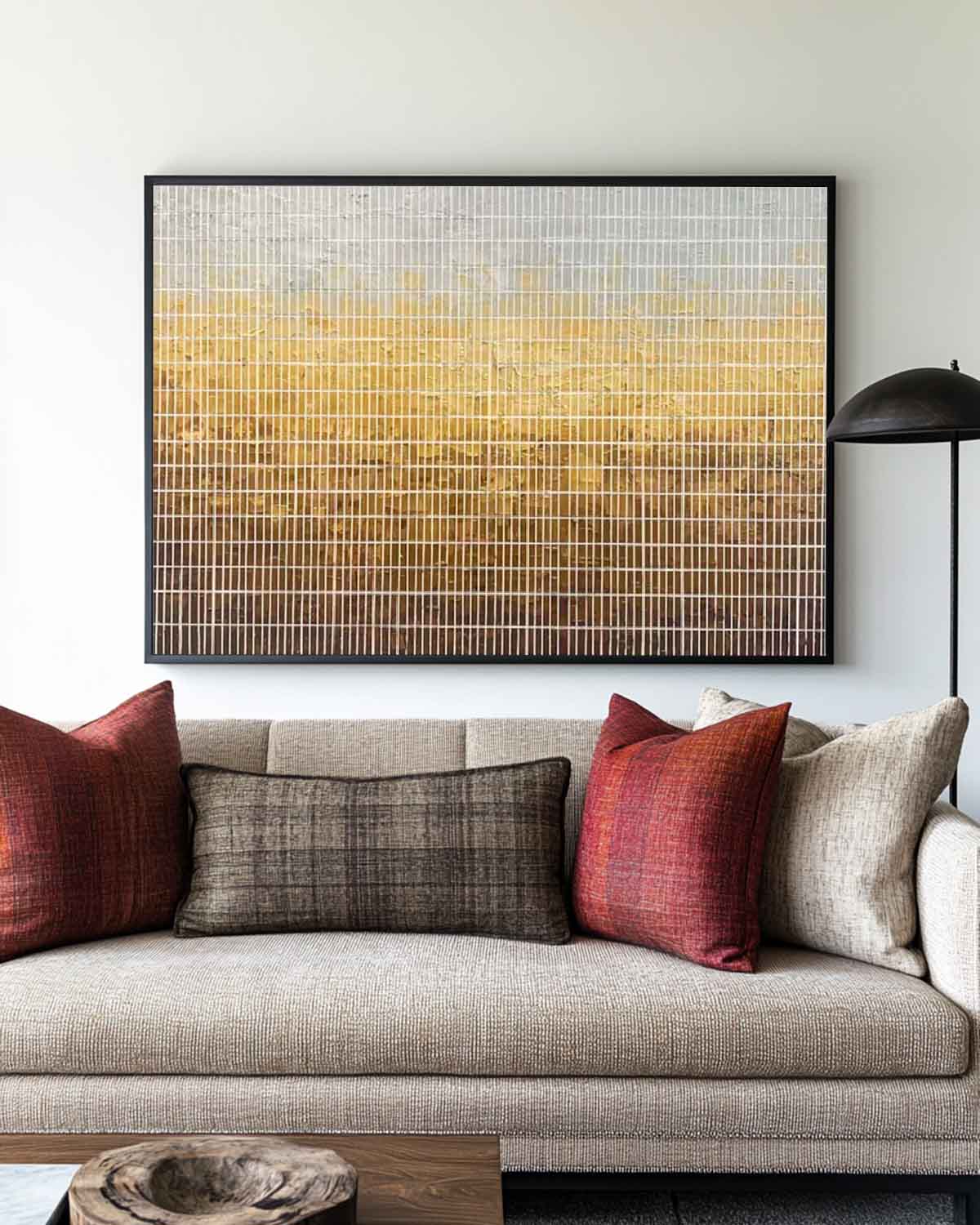 Modern Brown White Wall Art Texture Canvas Art Wabi-sabi Wall Art Minimalist Painting For Sale