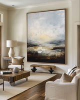 Wabi-sabi Handmade Minimalist Landscape Wall Art | Large Textured Canvas Art| ArtExplore