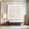 White and Beige Minimalist Abstract Art On Canvas Modern Painting Abstract Painting For livingroom