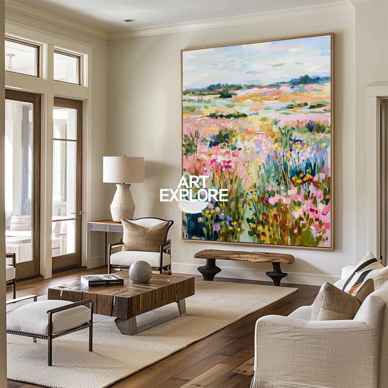 Wildflower Meadow | Large Hand-Painted Abstract Floral Canvas Art