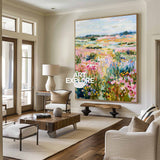 Wildflower Meadow | Large Hand-Painted Abstract Floral Canvas Art