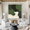 Green And White Wall Art Green Textured Canvas Painting Large Green Minimalist Wall Art For Sale