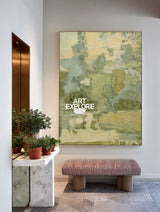 Original Green And Beige Nature Inspired Abstract Painting With Rich Texture And Depth