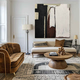 Black And Brown Minimalist Painting Oversized Painting Canvas Minimalist Painting For Home Decor