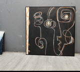 Black Abstract Art Modern Figurative Painting on Canvas Picasso Style Wall Art | Artexplore