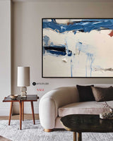 Rich Textured Blue White Minimalist Painting Abstract Painting Modern Abstract Painting