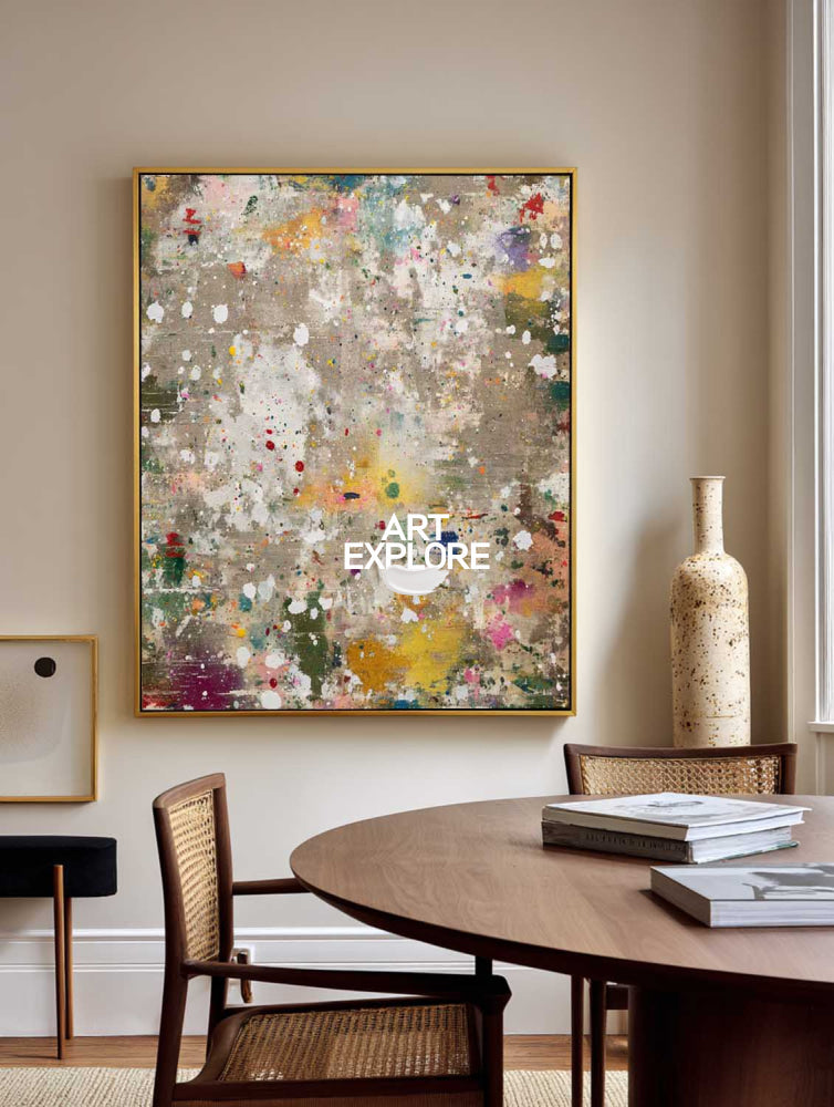 Modern Abstract Art With Textured Mosaic Effect For Living Room Decor
