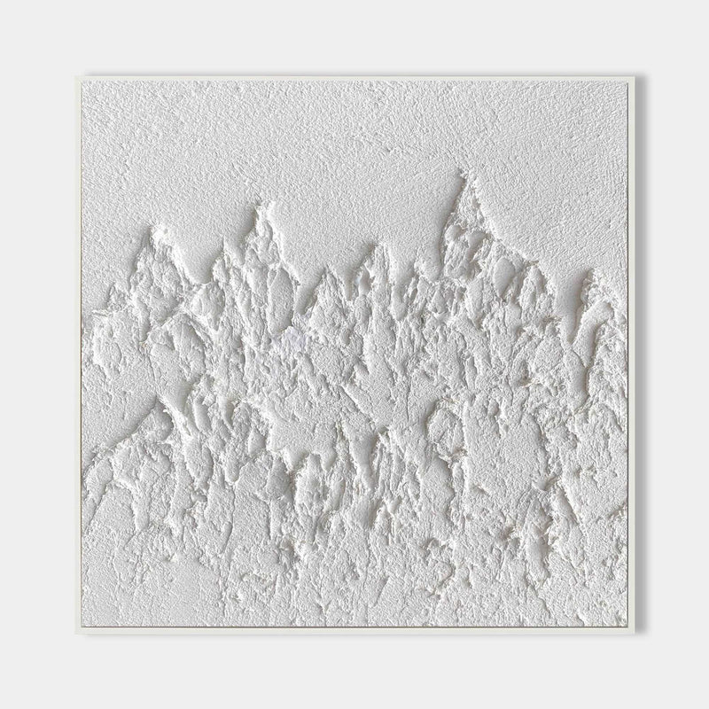 Plaster Canvas Art White Canvas Paitning Textured White Painting Minimalist Abstract Painting