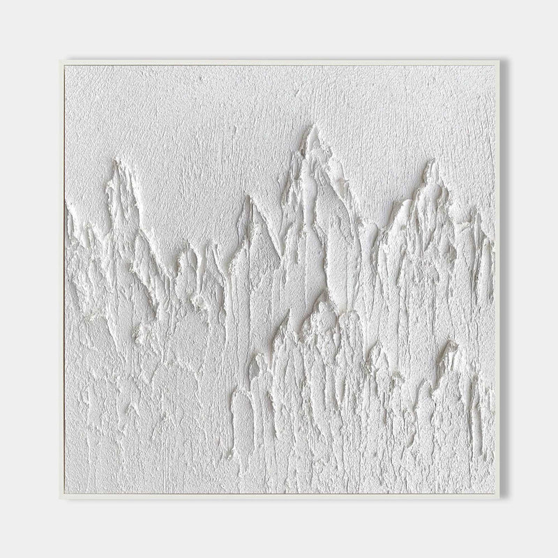 White Wall Art Square Modern Landscape Painting Minimalist Abstract Painting Mondrian Abstract Art