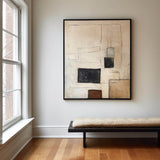 Modern Black And Beige Abstract Canvas Wall Art Earth Tone Minimalist Art Minimalist Painting 