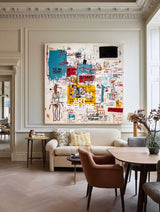 Vibrant Abstract Graffiti Painting With Urban Street Art Style For Modern Living Room Decor
