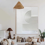 modern white abstract acrylic painting minimalist wall art canvas painting for living room