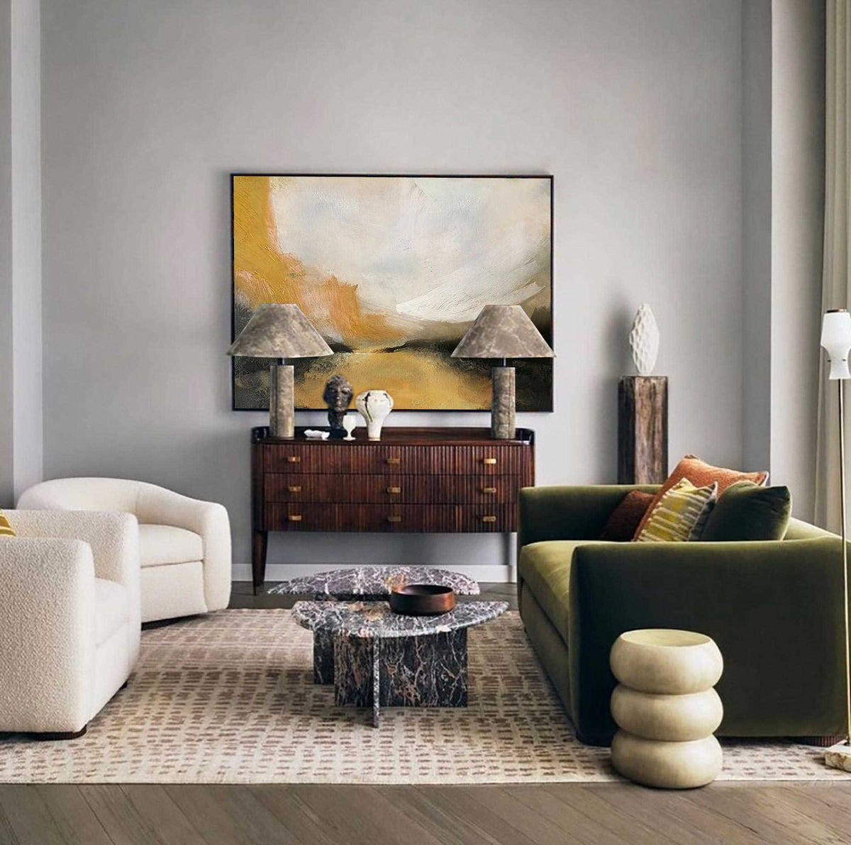 Oversize Gold And Black Abstract Landscape Canvas Acrylic Paintings Modern Landscape Wall Art Abstract Painting For Home Decor