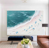 Oversize Abstract Coastal Canvas Acrylic Seascape Paintings Modern Impressionist Seascape Painting