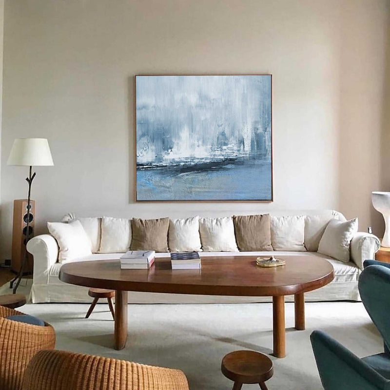 Large Abstract Coastal Canvs Acrylic Seascape Paintings oversized coastal wall artFor Living Room