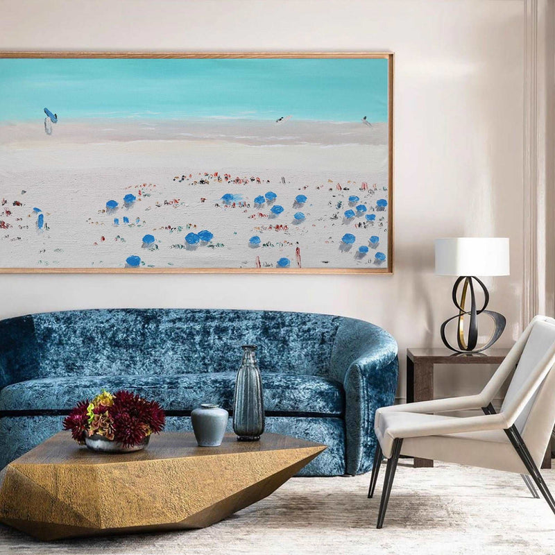 modern beach art large coastal wall art for living room ocean acrylic painting 