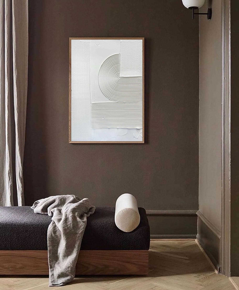 white abstract acrylic painting large canvas art for living room abstract art for sale