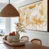 Modern Yellow And White Minimalist Abstract Art On Canvas Abstract Painting For Sale