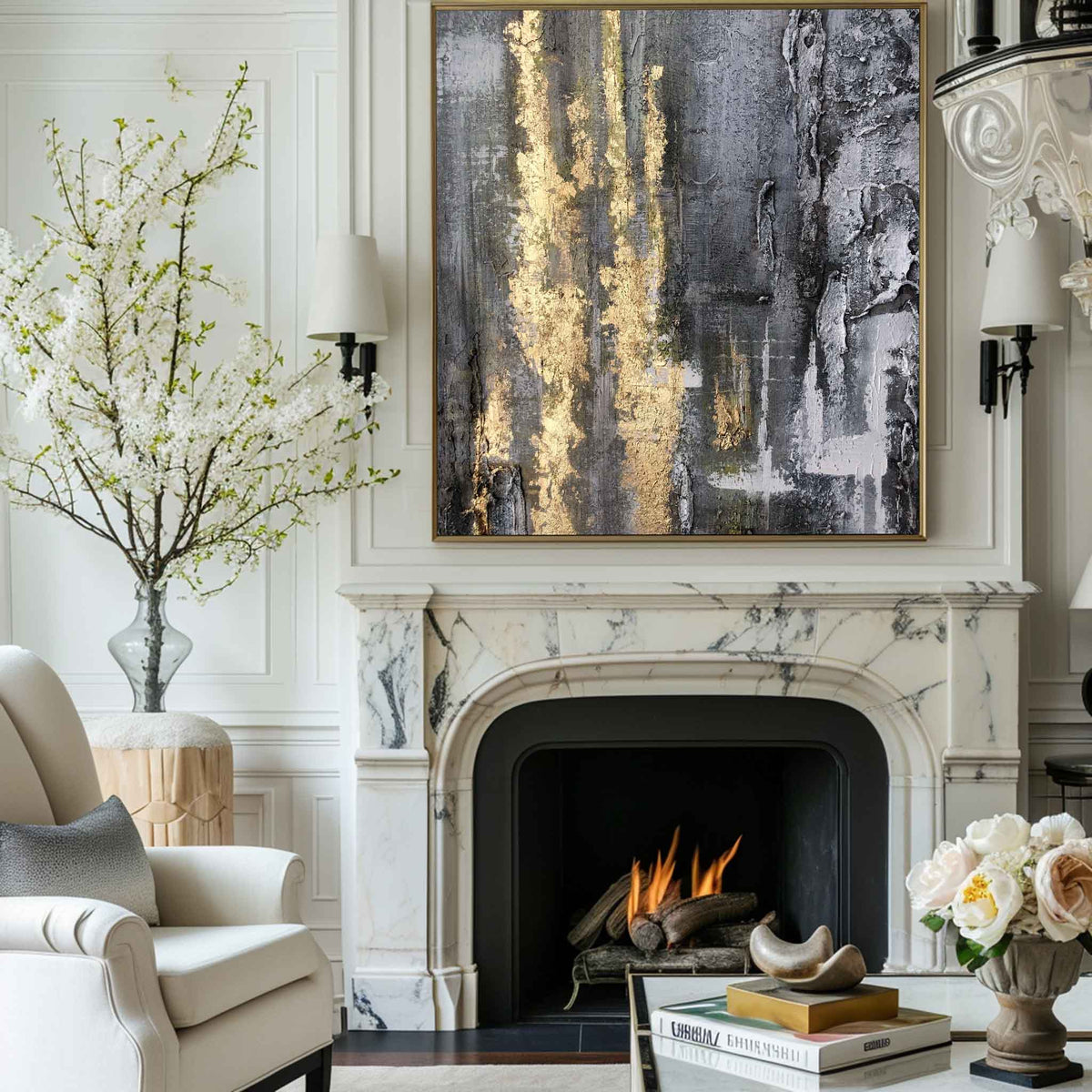 Gold Abstract Painting #ABAV76