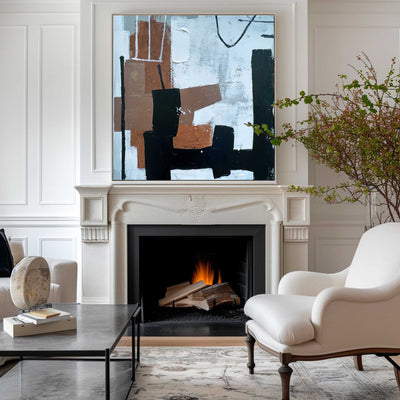 Modern Black And Brown Acrylic Painting Large Livingroom Canvas Art Abstract Wall Art For Sale