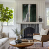 Large Contemporary Art Dark Green Abstract Canvas Art Huge Modern Abstract Paitning For Livingroom